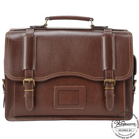 Кожаный портфель-кофр "Адъютант" (тёмно-коричневый)